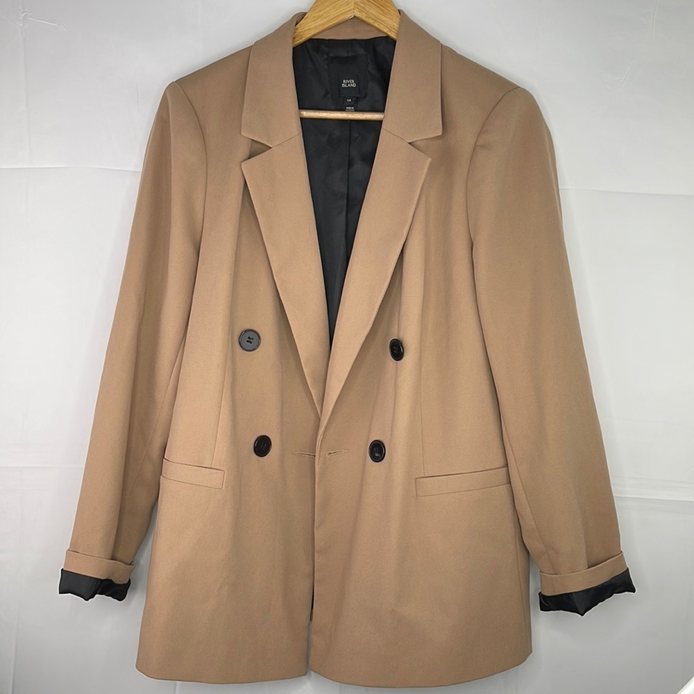 River Island Classic Blazer in Camel